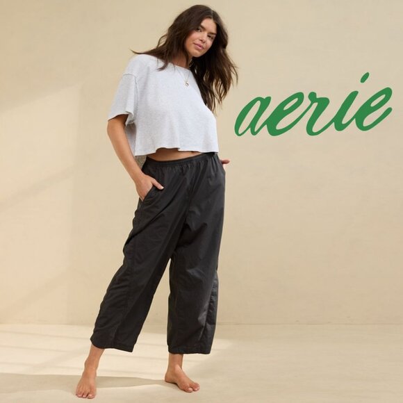 NWT Aerie Barrel Pants Gray L - Picture 1 of 12